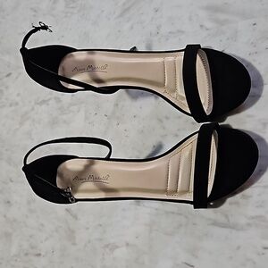 Black Faux Suede Heels Size 9